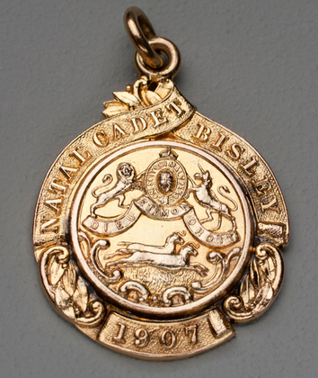 Edwardian Antique Gold Natal Cadet Bisley Medallion